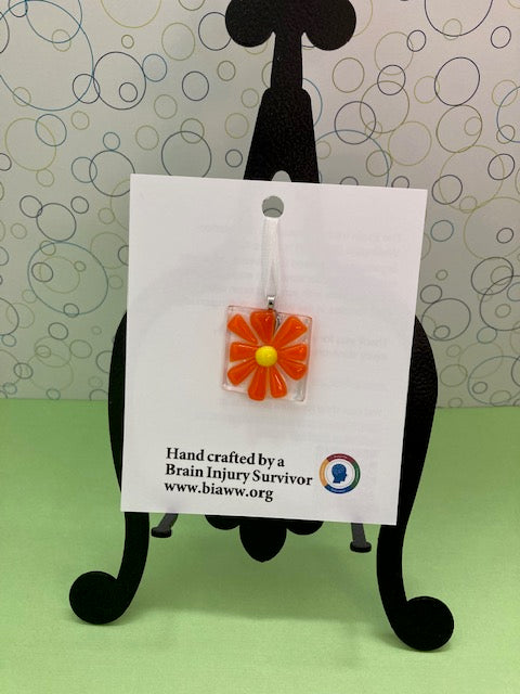 Pendant - Flower, Orange