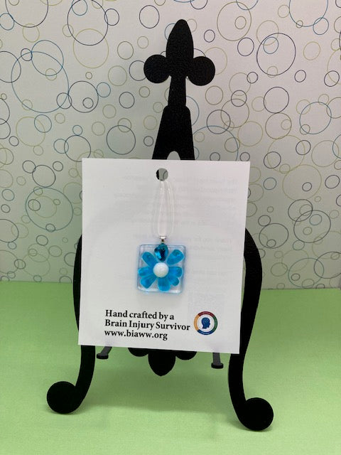 Pendant - Flower, Aqua