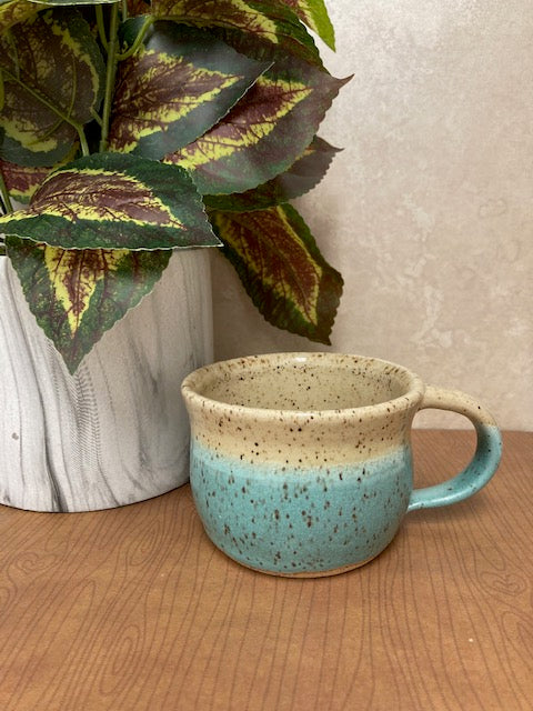 Ceramic - Small Mug, Speckled and Teal
