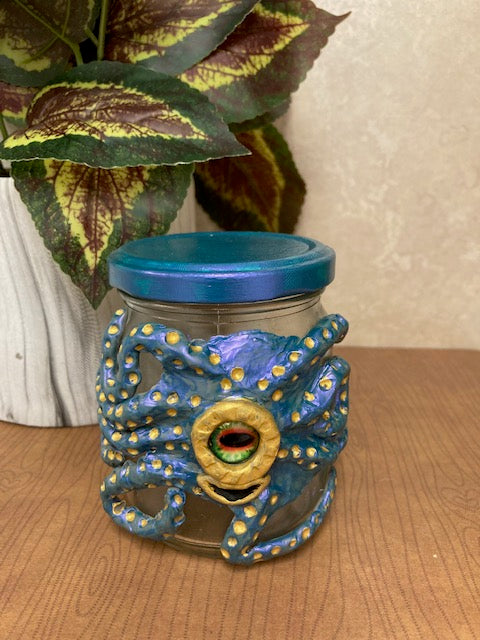 Clay - Jar, Blue Octopus
