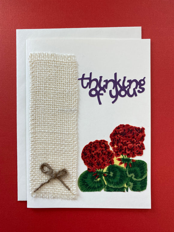 Thinking of you - Flowers with Burlap